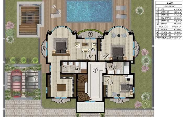 New Luxury Mudanya Villas - First floor plan