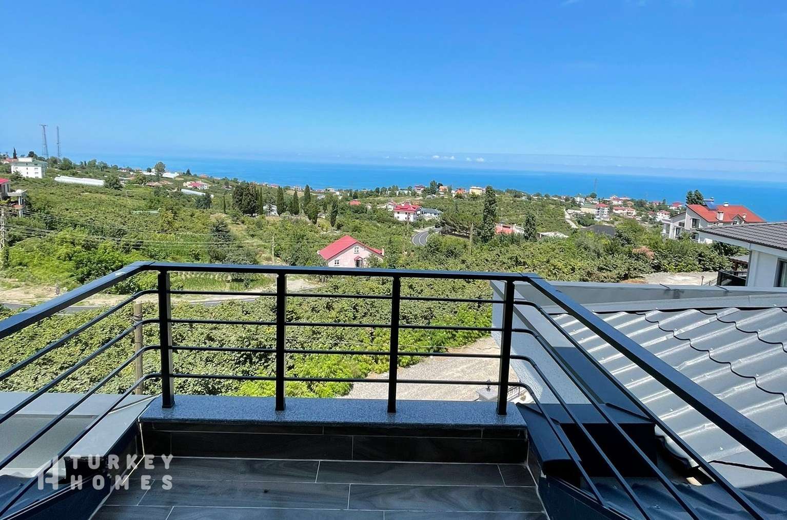 Sea View Trabzon Villa - Roof terrace views