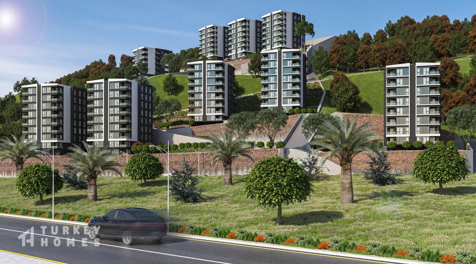 Bargain Sea View Trabzon Apartments - Tiered complex