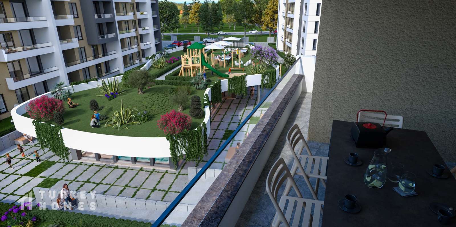 Bursa Luxury Apartments - Nilufer - Communal gardens