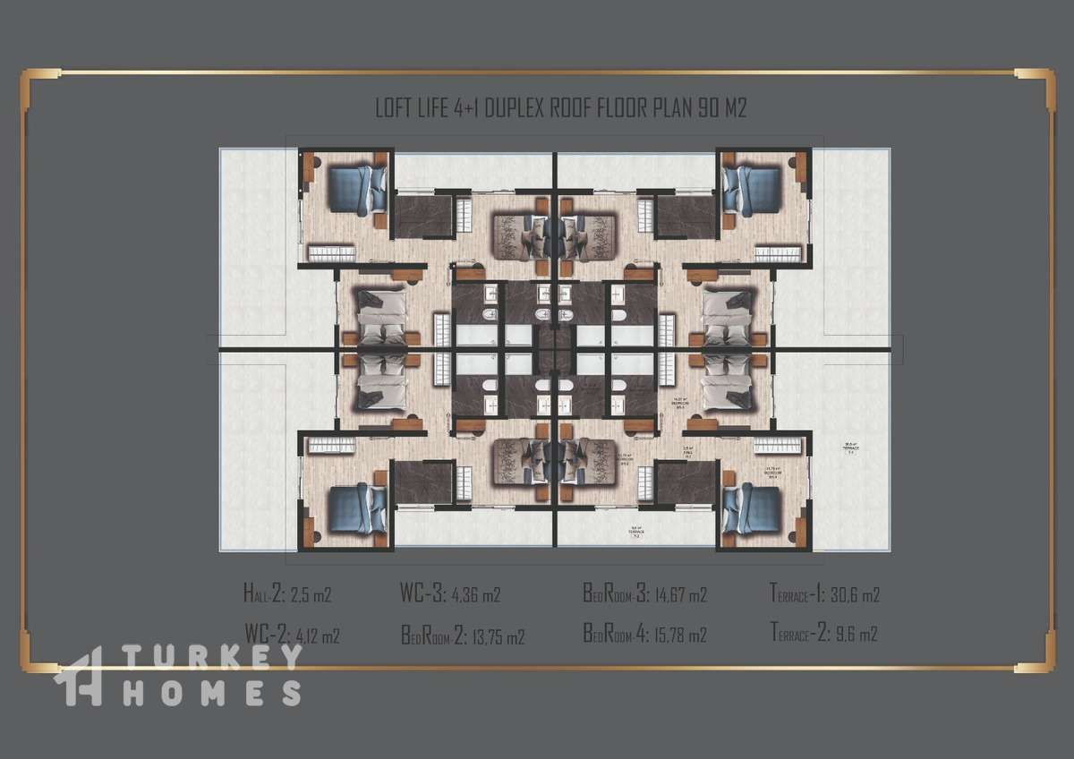 New 4-Bed Belek Penthouse- Floor Plan 2.