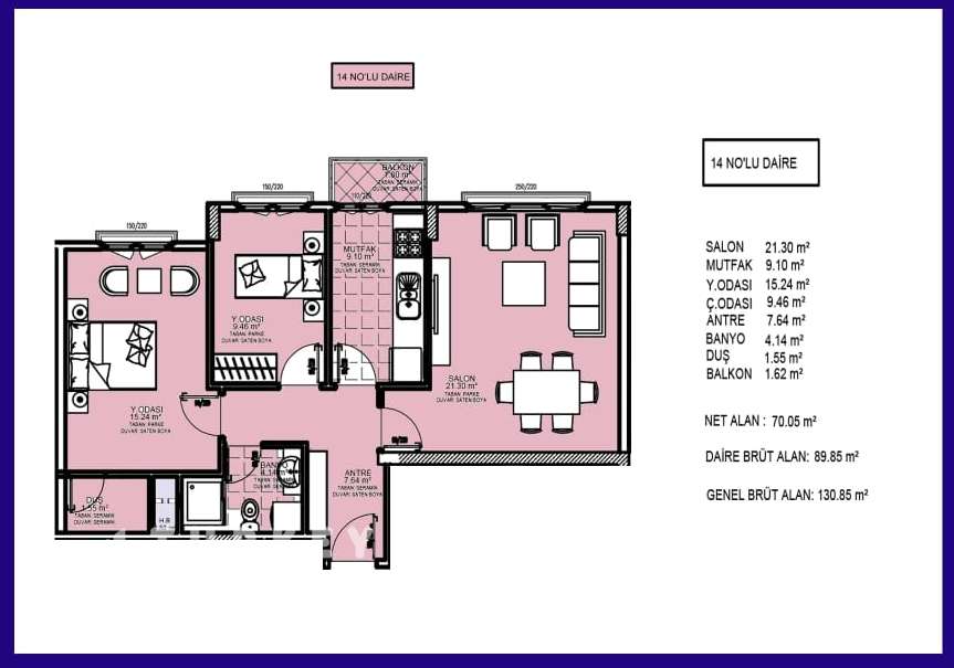 Modern Eyup Apartments- Floor Plan