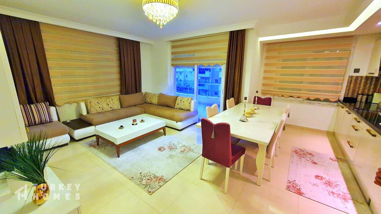 2-Bed Apartment in Mahmutlar- Open Plan Living Area