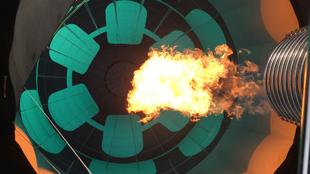View from the basket into the interior of the Wera hot air balloon "screwdriver"