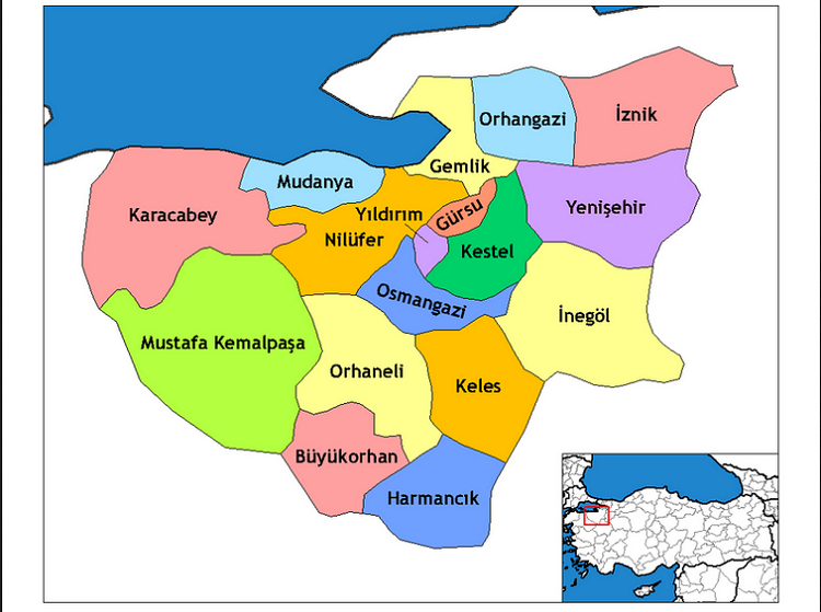 Bezirke-Bursa-Türkei